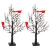 Vintage Glowing Tree with Cardinals with Red Berry and Bird LED Christmas Red Berry Tree Light for Christmas Home Party Wedding