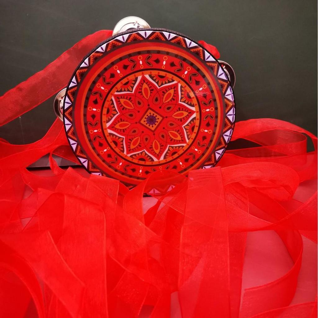 6" & 7" Uyghur Ribbon Tambourine Hand Drum for Dunhuang Apsara Dance