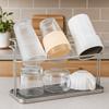 2 Tier Bottle Drying Rack with Drain Tray Cup Organizer Household Mug Holder  Countertop