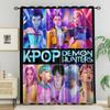 2 шт. Шторы Блэкаут с принтом K-Pop Охотники на Демонов, Подходят для Спальни, Гостиной, Кабинета, Офиса, Ванной Комнаты, Машинная Стирка