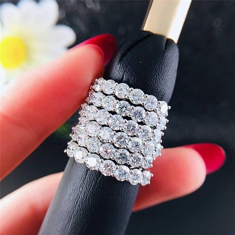 Серебряное кольцо 925 пробы для женщин, роскошное, с инкрустацией фианитами, простое, стильное, обручальные кольца, женское кольцо, ювелирное изделие