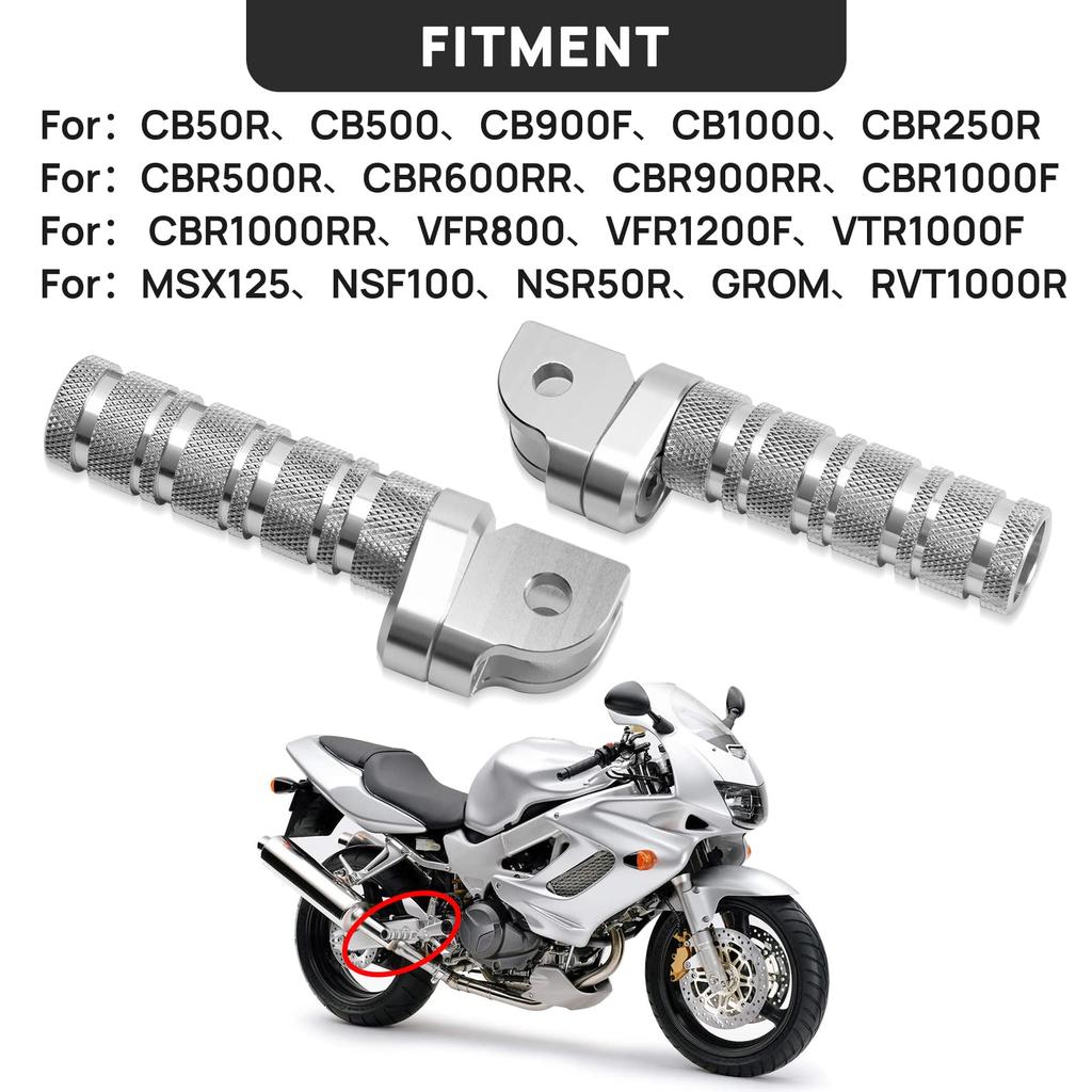 Подножка для мотоцикла, передняя педаль, нескользящая, серебристого цвета, подножка Совместимые модели Honda