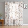 Abstract Plant Leaf Texture Chiffon Sheer Curtains For Living Room Home Decoration Window Voile Tulle Curtain Drapes
