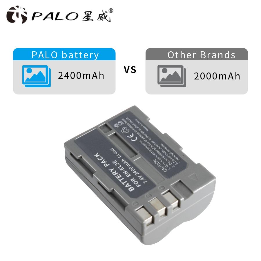 PALO 2 шт. EN-EL3E EN EL3E ENEL3E аккумулятор для камеры 2400 мАч аккумуляторы AKKU + зарядное устройство для Nikon D30 D50 D70 D90 D70S