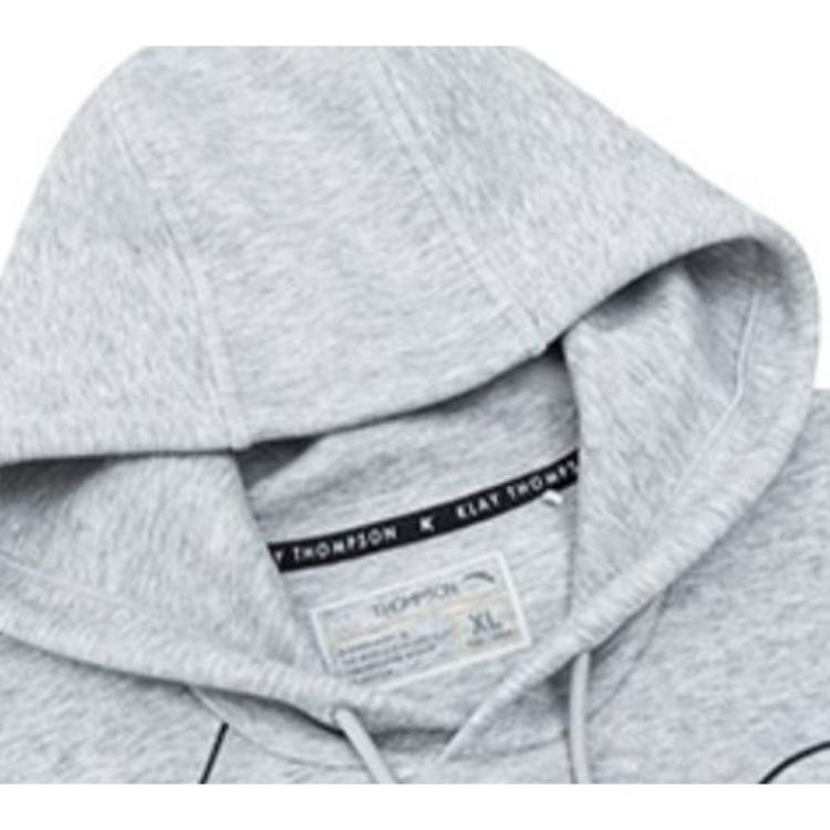 Anta Basketball Series Letter Stripe Hooded Pullover Sweatshirt Men Tops Grey 152311767-3