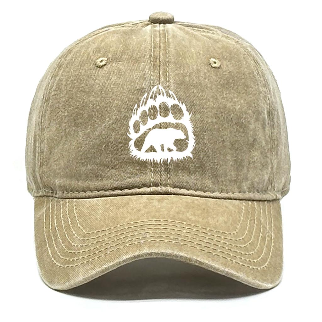 Белая бейсболка с регулируемым размером и принтом медвежьих лап. Берегите медведей. Хлопковые кепки для женщин в винтажном стиле. Простая снэпбэк.
