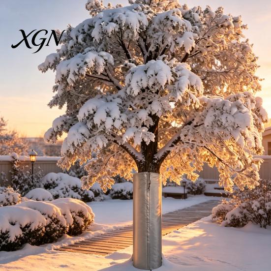 Fruit Tree Protection Wrap Palm Protector, Aluminum Foil Wrap, Trunk Guard with Outdoor Garden Insulation Drawstrings, Winter Cover for Cold