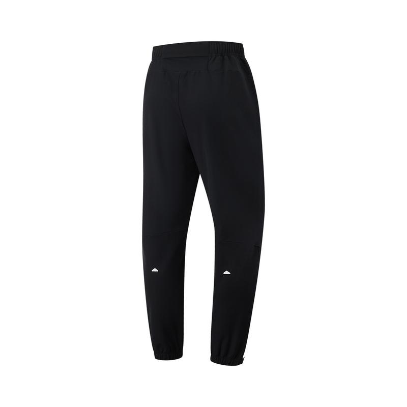 Li Ning Running Series Solid Color Mid Waist Comfortable Breathable Cuffed Sports Long Pants Men Bottoms Black AYKU959-1