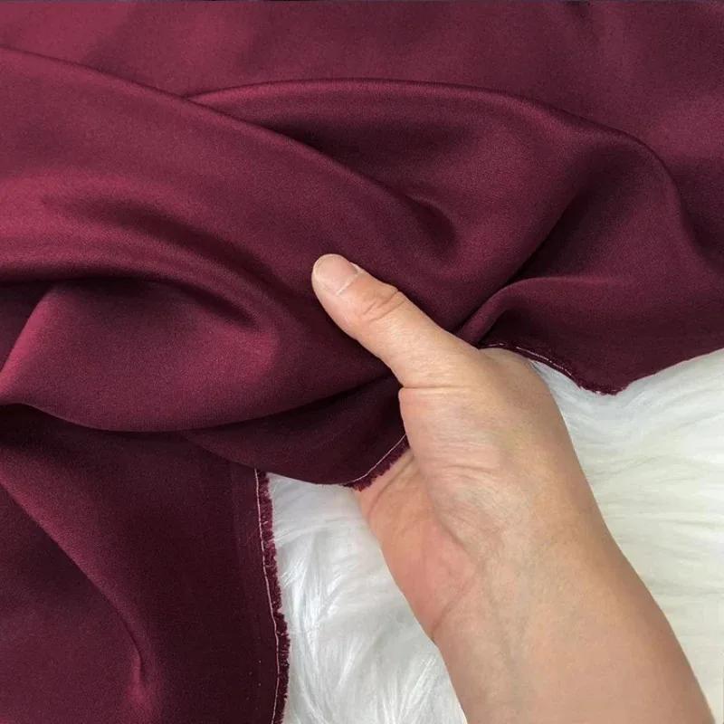 Однотонная 100% шелковая ткань Крэп де Шин 30 момми, тяжелый шелковый крэп, ткань для одежды, платьев, брюк