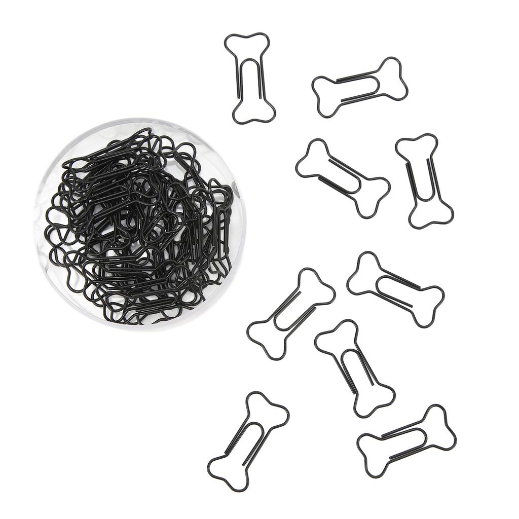 45 шт. скрепок в форме собачьей кости, черные, легкие, для организации записных книжек, проволочные зажимы-закладки