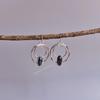 Natural Labradorite dangler earrings, Sterling silver oxidized handmade jewelry For women, Healing gemstone statement jewelry gift for her