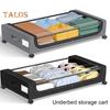 Under-Bed Storage Box with Wheels Handle Design Zipper Closure Large Capacity Dustproof Quilts Clothes Storage Container