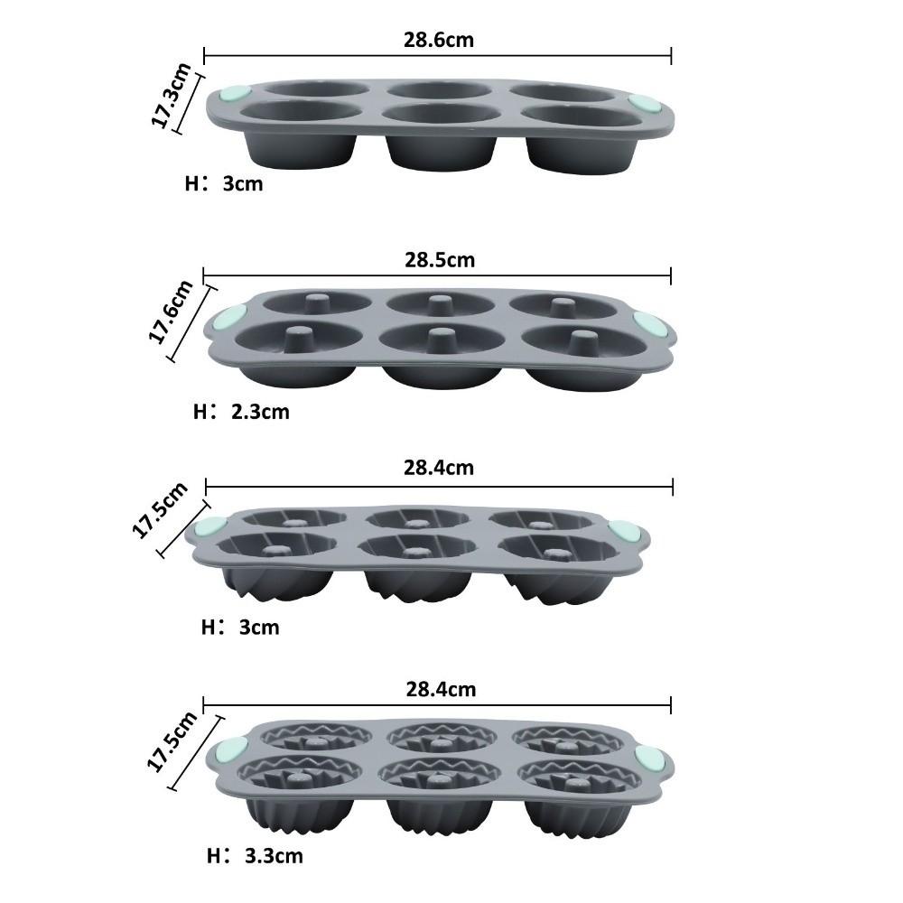Reusable Baking Tray 6 Hole Muffin Cake Mould New Silicone Donut Mold  Ice Cube Making