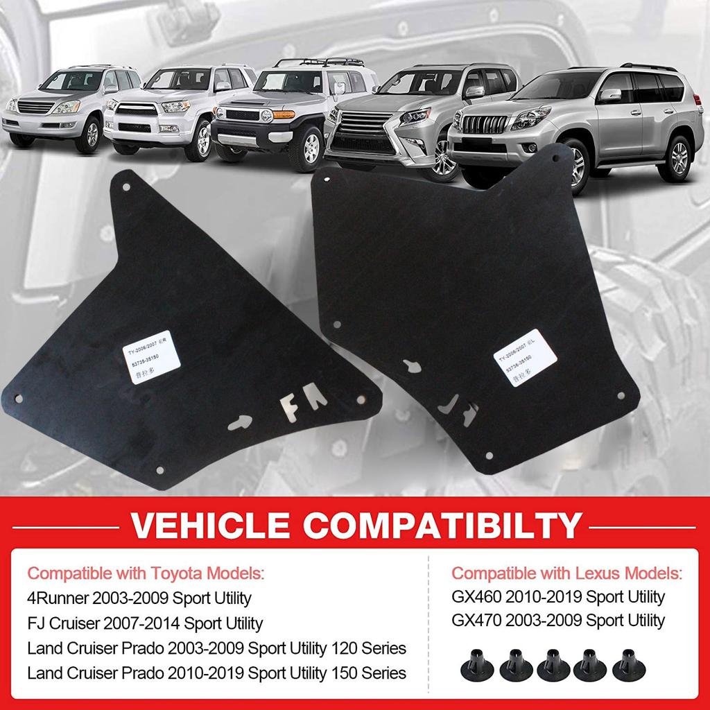 5 шт. внутренние подкрылки для Toyota Land Cruiser Prado 03-20, брызговики, щиток, уплотнение с датчиком глубины протектора шин