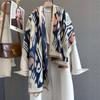 Warm Winter Cashmere Scarf Women Abstract Print Shawl Wrap Soft Pareo Elegant Poncho Femal Thick Warm Blanket Echarpe Pashmina