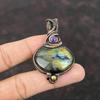 Labradorite Pendant Copper Wire Wrapped Gemstone Pendant Handmade Jewelry African Amethyst Pendant Gift For Mother Copper Wire Wrap Jewelry
