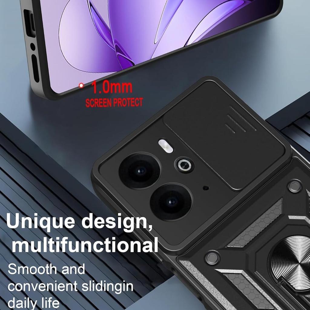 Бронированный чехол для Realme 14 5G Realme 14T Чехол Защита объектива с кольцом Магнитный держатель Coque Fundas Capa