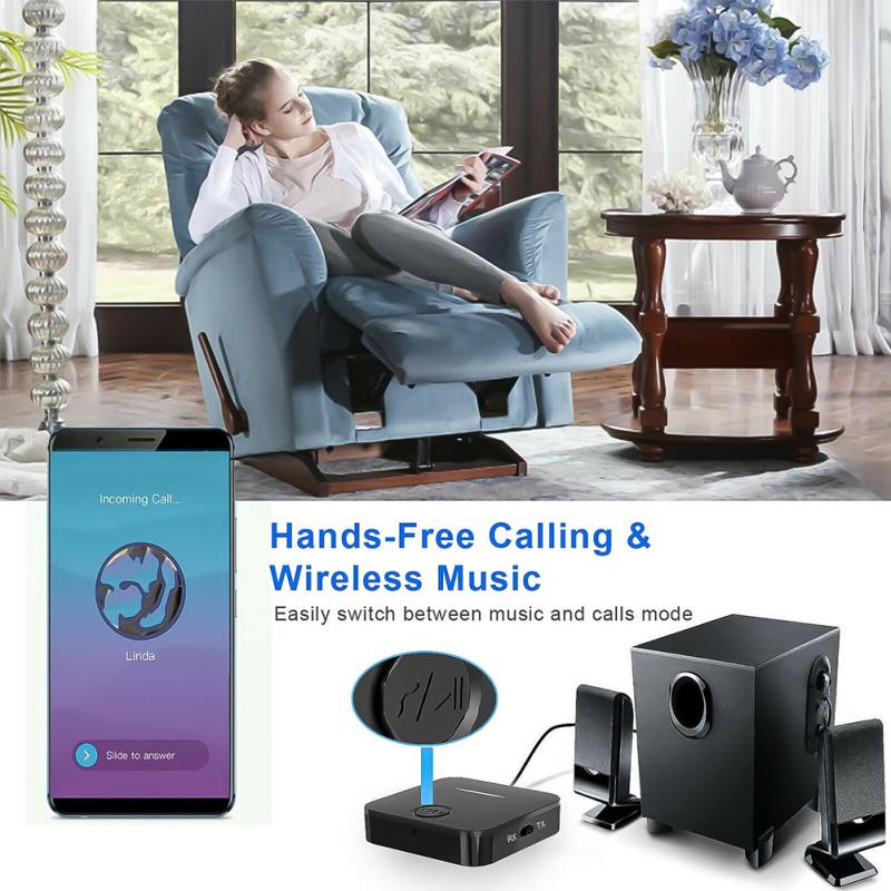 2-в-1 Bluetooth-совместимый 5.0-приемник-передатчик ТВ Домашняя стереосистема A2dp 3,5 мм Aux Audio Wireless