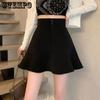 2023 Летняя универсальная юбка-рыбий хвост с высокой талией и оборками, женский шикарный дизайн, однотонная тонкая юбка А-силуэта, короткая юбка на бедрах