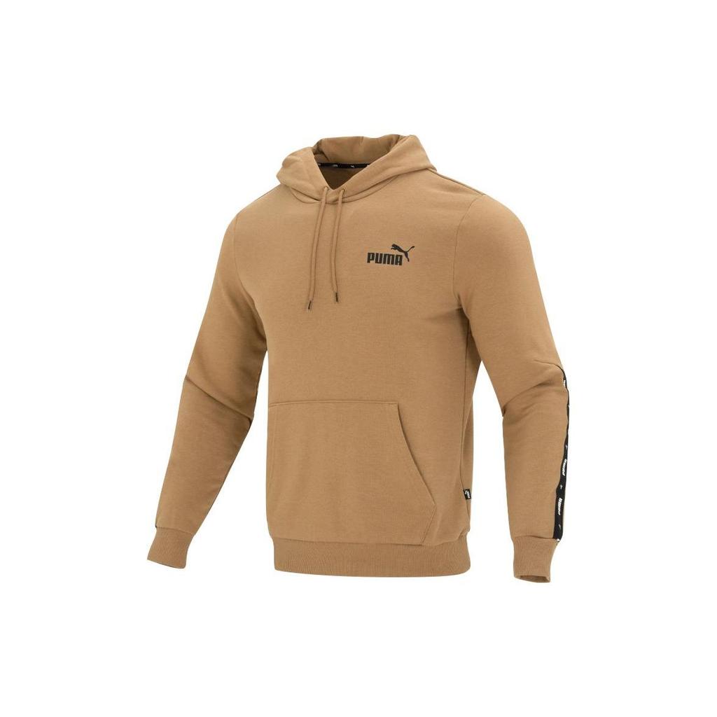 Puma Logo Print Running Fitness Training Hoodie Men Hoodies Khaki 849590-85