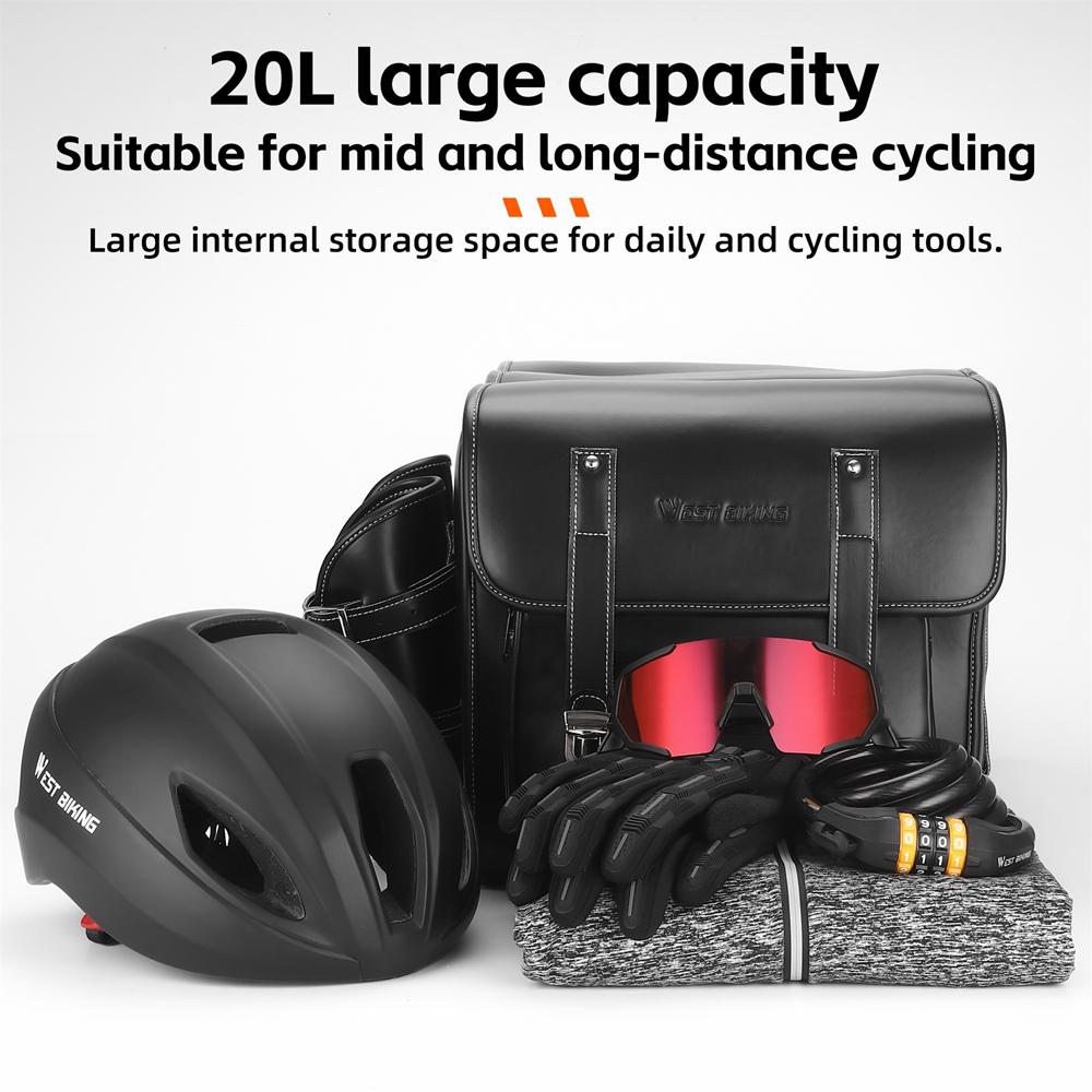 Кожаная сумка на заднее сиденье велосипеда в стиле ретро, ​​большая вместительная сумка на заднее сиденье велосипеда, универсальные сумки для велосипедных сидений