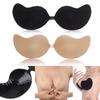 Stick On Women Push Up Sticky Strapless Backless Silicone Adhesive Invisible Bra Black/Nude