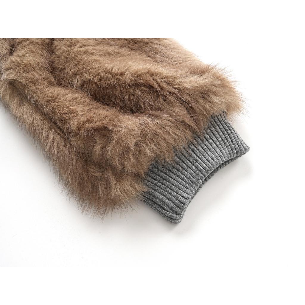 2KWEIRD Faux Fur Jacket Plush Hooded Sweatshirt Loose Thicken Hoodies Outerwear Top Women's Winter Fur Coat