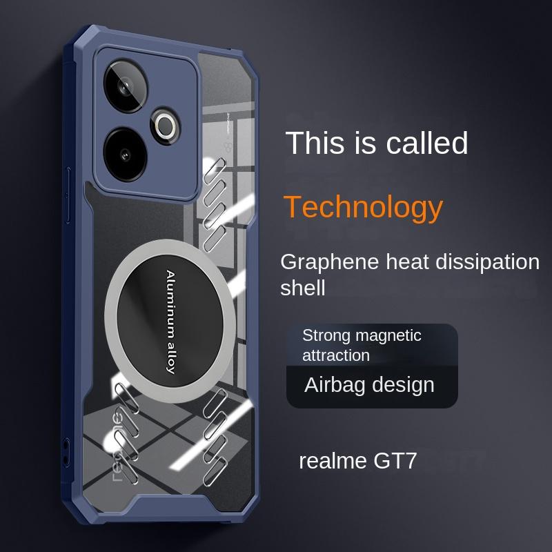 Чехол для OPPO Realme GT 7 Жесткий с теплоотводом Магнитная защитная задняя крышка Чехол для корпуса телефона Realme GT 7 Pro GT Neo 7