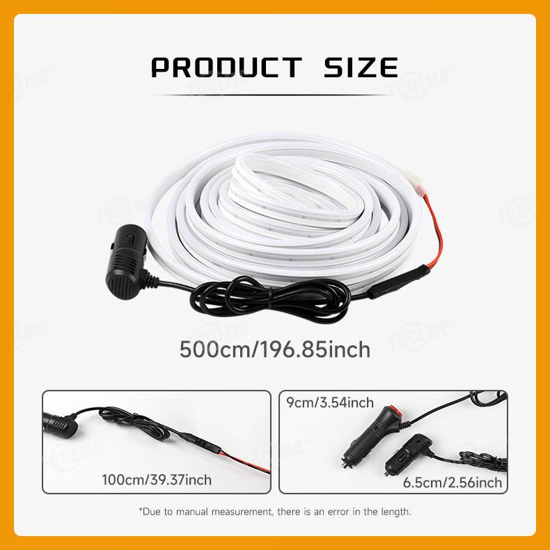 5m LED Car Trunk Lighting Strip With Cigar Magnetic Induction Modified Decorative Light For Tesla Model Y New Electric Vehicles