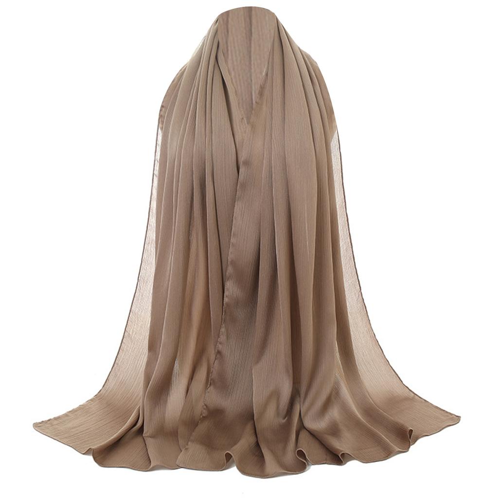 Fashionable Women Hijab Shawl Simple Breathable Headwrap Scarf for Middle Eastern and Muslimah Event Gathering 180x75cm