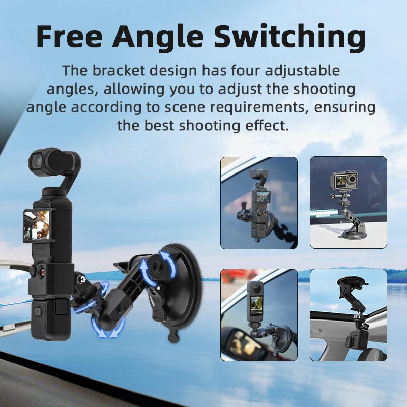 Action Camera Car Mount Adapter Suction Cup Gimbal Camera Car Holder For DJI OSMO Pocket 3 Action Camera Accessories