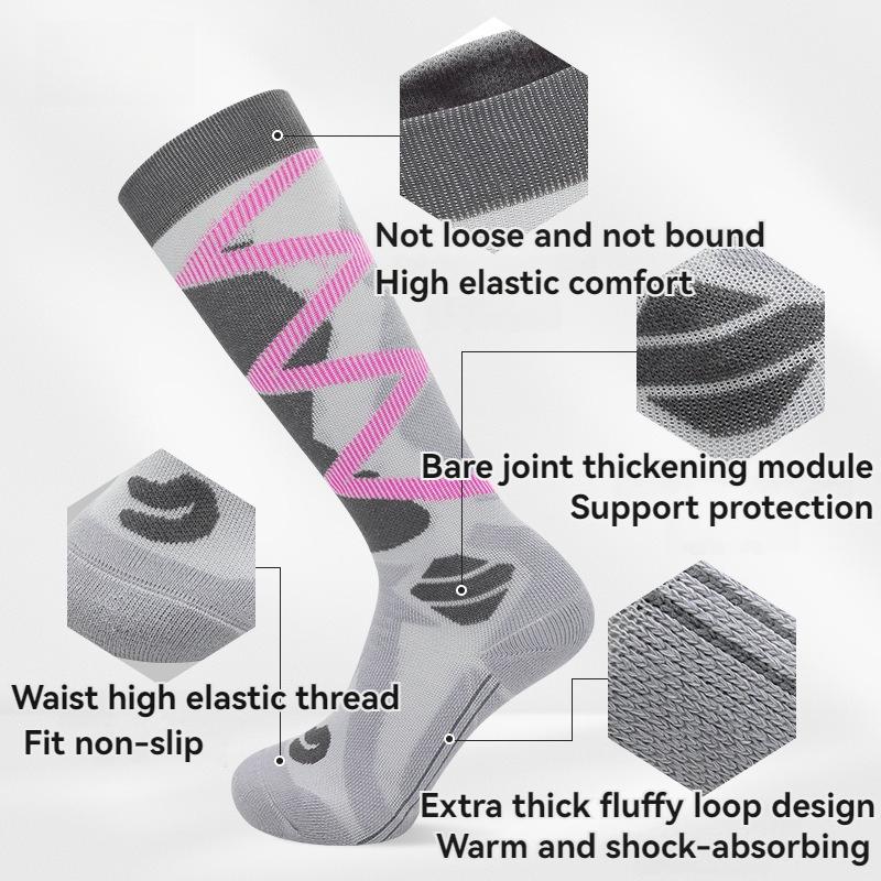 Зимние теплые утолщенные лыжные чулки, походные носки для женщин, мужчин, детей, противопрокольные, для катания на лыжах на открытом воздухе, высокие спортивные чулки