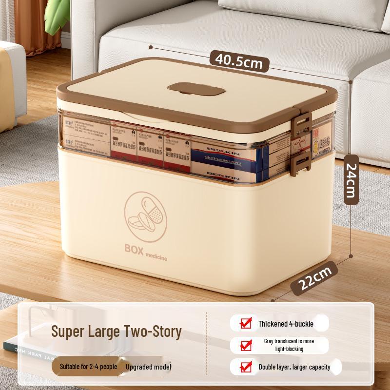 Large Multi-Layer Medicine Storage Box - Portable Family First Aid Kit