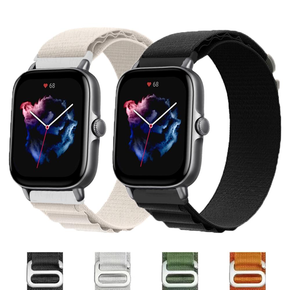 Ремешок 20 мм 22 мм для часов Samsung Galaxy Watch 5 pro 4 Amazfit GTS 2/2e/3/4/mini/GTR 4/3/3 Pro/2/2e/47 мм Stratos 2 3, нейлоновый браслет Correa Amazfit, двусторонний ремешок