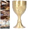 Engraved Flower Vintage Chalice Embossed Rose Wine Goblet Brass Goblet  Party Supplies