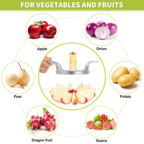 LIIGEMI Нож-слайсер для яблок, 12 лезвий, Большая сердцевина для яблок, Сверхпрочный разделитель и нож для яблок из нержавеющей стали, Нескользящая матовая ручка, Простой в использовании (M