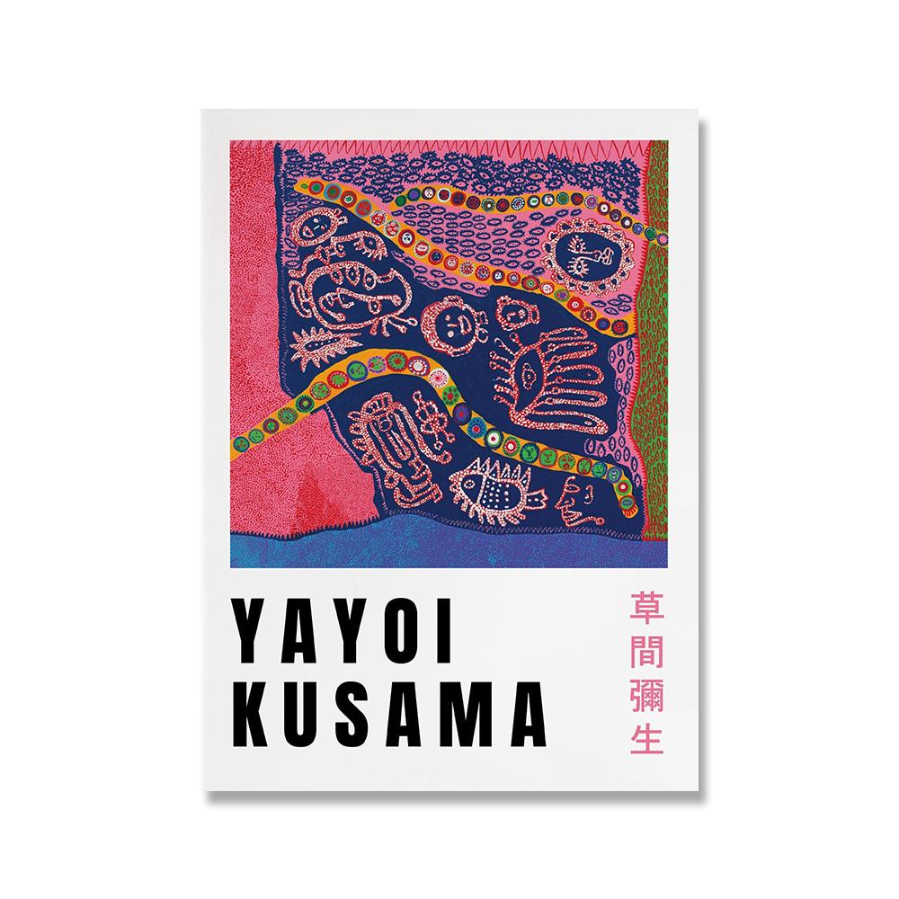 Мона Лиза в стиле поп, модный художественный принт, винтажный холст Яёи Кусама, постер, минимальный абстрактный настенный панно с изображением кота, журнал New Yorker, декор без рамки