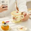Милая чашка для завтрака с набором подставок Мультяшная керамическая чашка Подарок на день рождения Кружка Чашка для воды для девочки Сувенир