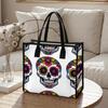 Sugar Skull Pattern Daily Tote Bag for Women Portable Travel Shoulder Bag Casual Handbag