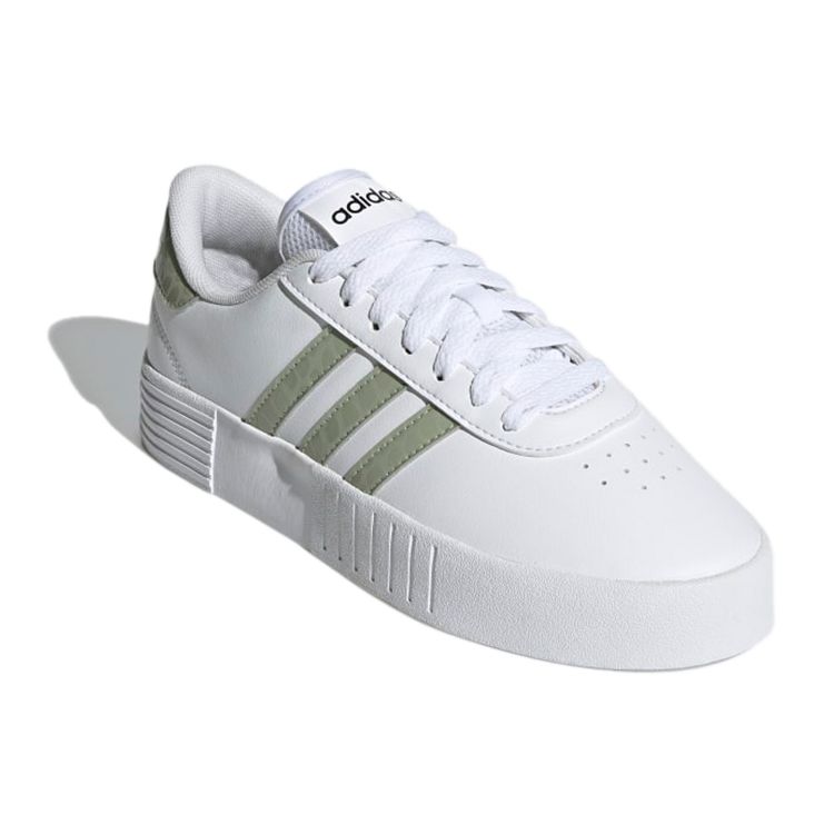 adidas Neo Court Bold Нескользящие Прочные Низкие Кеды для Скейтбординга Женские Кроссовки Бело-Зеленые FY9995