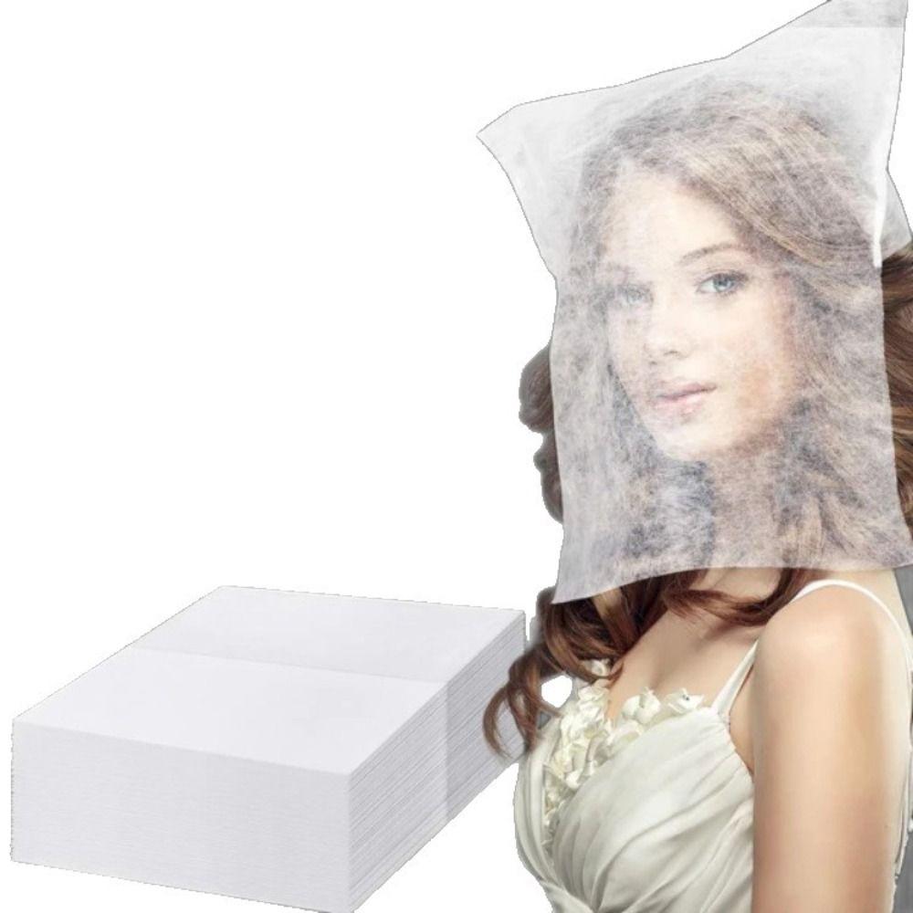 100Pcs Breathable Face Makeup Protector Hood Non-Woven Makeup Clothing Protector Bridal Shops