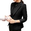 Women One Button Solid Color Lapel Long Sleeve Slim Blazer Coat Suit