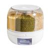 Вращающийся на 360 градусов дозатор зерна, 6-сетка, рисовая фасоль, ящик для хранения сухих продуктов, защита от насекомых, кухонная еда
