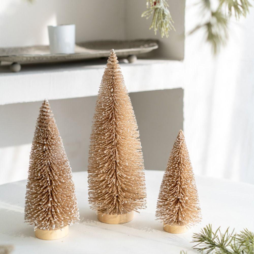 15/20/25cm Christmas Small Snowy Tree Plastic Artificial Pine Tree  Hotel Office Decor