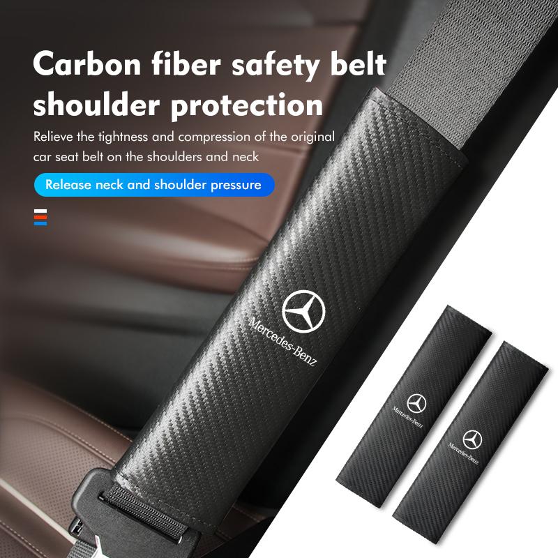 Car Seat Belt Shoulder Cover Insurance Strap Protection Pad For Benz C180 C300 W124 W176 W177 C200 C260 GLC CLE CLA AMG TUVWZ1