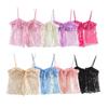 Kaslead New Arrival Women's Clothing Fashion Style Stylish Simple and Versatile Casual Sequin Sling Tops 9491887