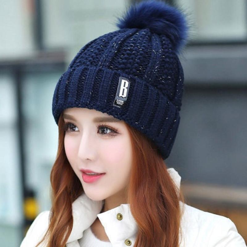 2pcs Knit Hat Scarf Set Thick Plush Windproof Cozy Warm for Autumn/Winter Hat EMA