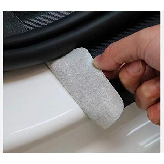 MAXDOOL 4Pcs Car Door Sill Protector Reflective 4D Carbon Fiber Sticker Decoration Door Entry Guard Door Sill Scuff Plate Stickers Compatible With