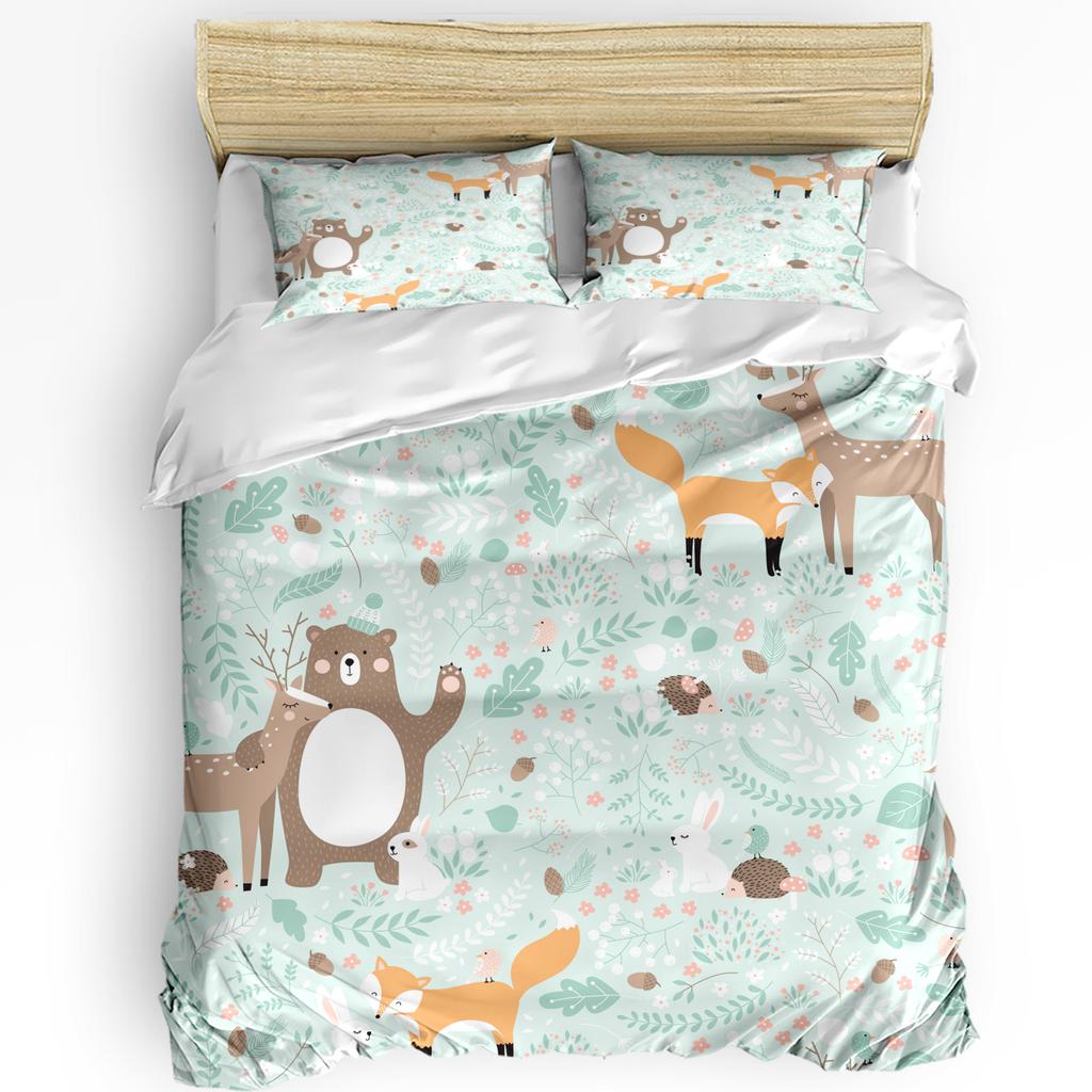 Комплект постельного белья с изображением медведя для спальни, кровати, дома, плюшевого мишки, попавшего под дождь, с резиновыми сапогами, пододеяльником, наволочкой, чехлом для пододеяльника Holdi