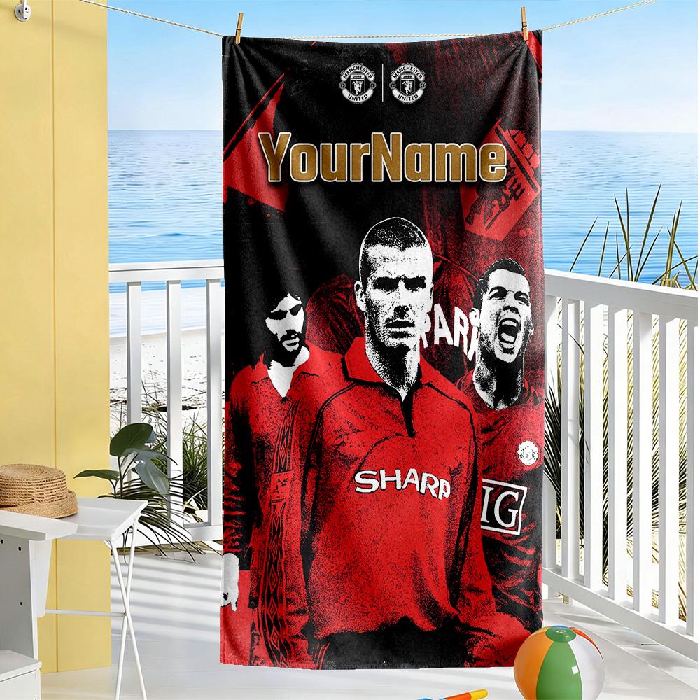 Manchester Customizable Name Beach Towel Super Soft Microfiber Quickdry Fabric Portable for SwimmingBeachCamping Travel Beach AccessoriesGym